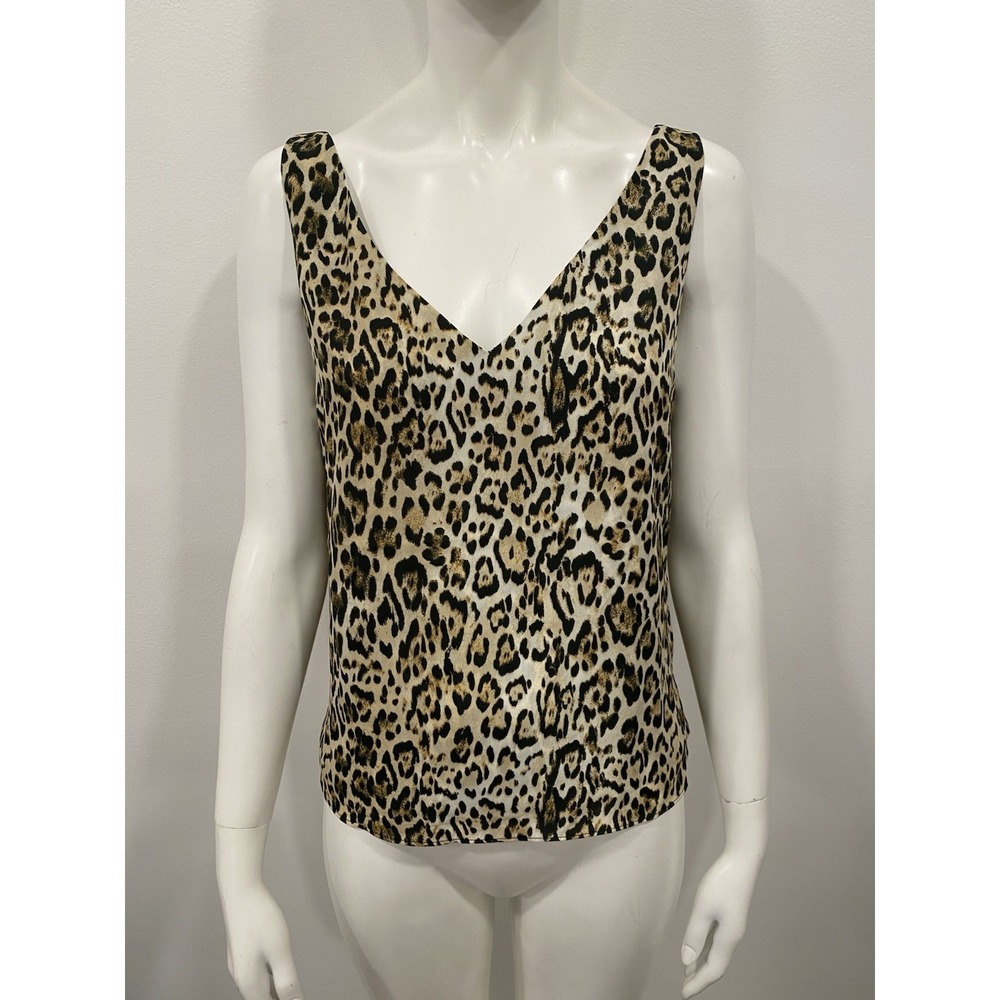 Leyden Tank Animal Print Leopard Career Work Layer Blouse Cami XS New
